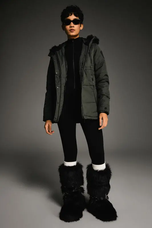 Faux Fur Hooded Mountain Parka Jacket