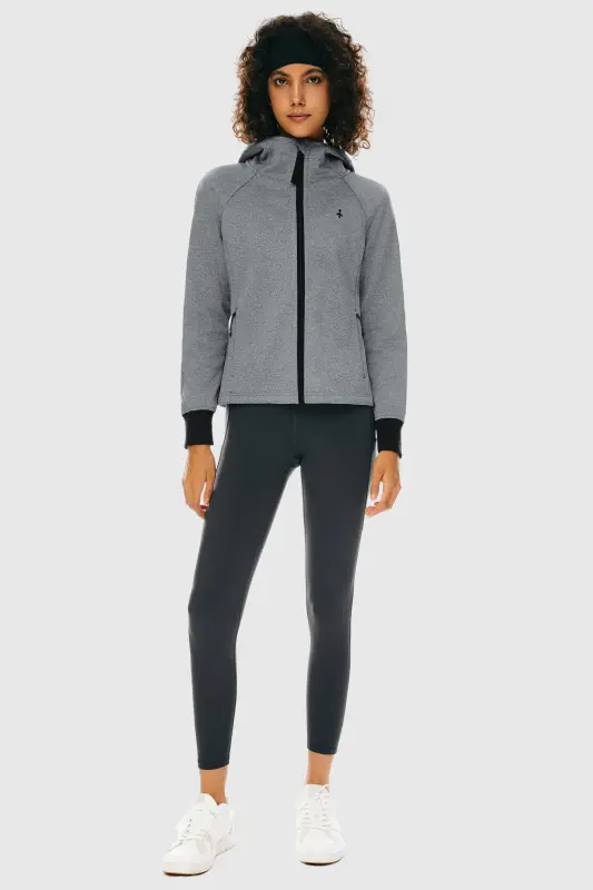 Zip Up Fleece Lined Hoodie Long Sleeve Cropped Sweatshirt